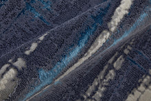 2' X 3' Ivory Blue And Gray Abstract Power Loom Distressed Area Rug