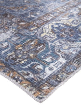 Blue Ivory And Brown Floral Area Rug - 2' x 3'