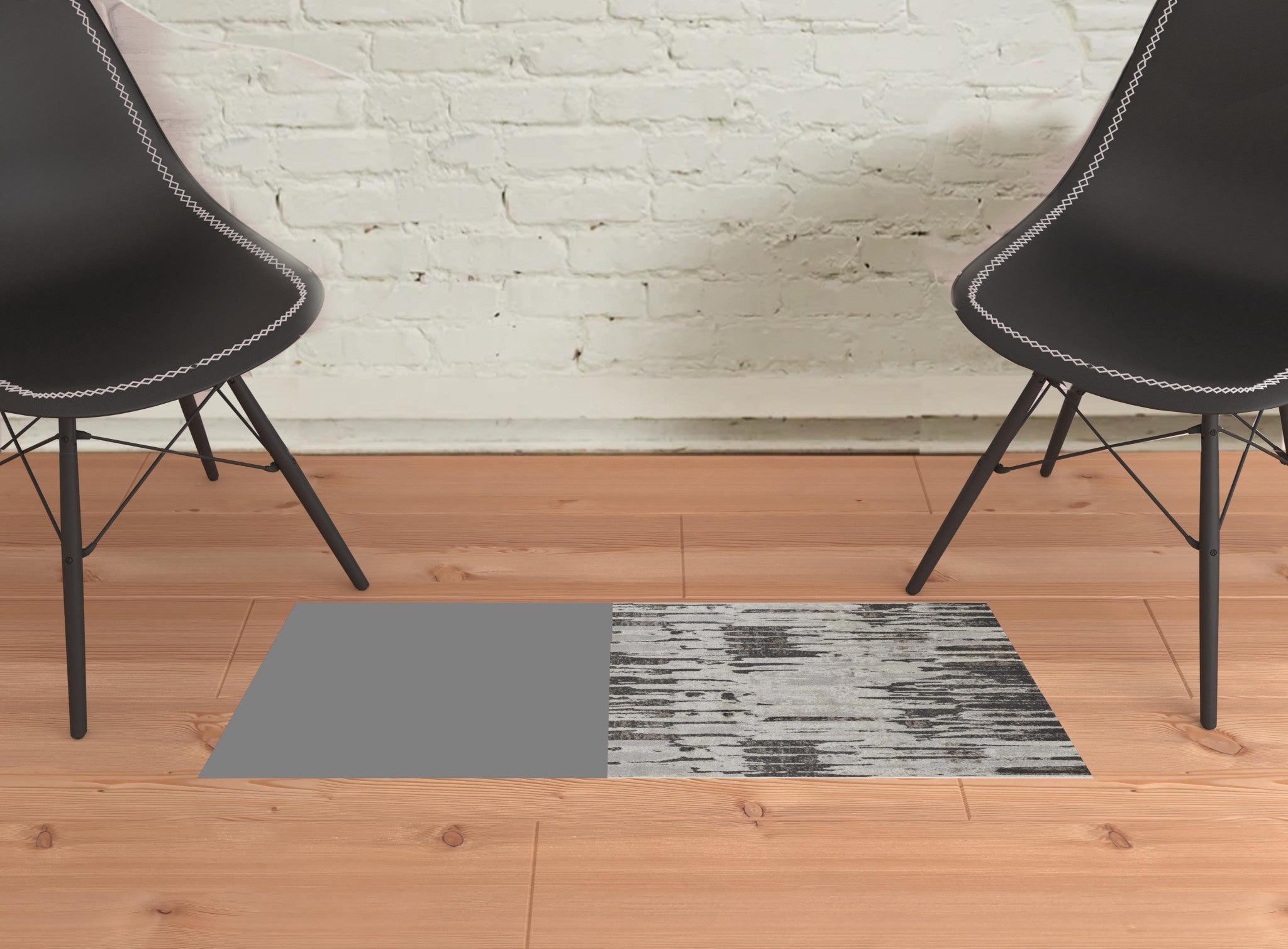 2' X 3' Ivory Brown And Gray Abstract Power Loom Stain Resistant Area Rug