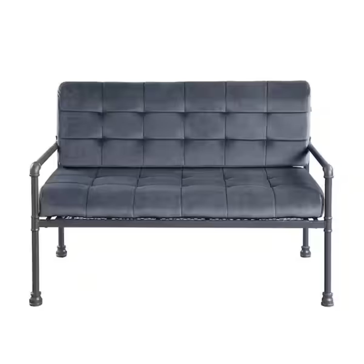 Gray Tufted Velvet And Gray Love Seat 51"