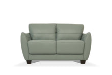 Pale Green Leather And Black Standard Love Seat 57