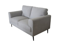 Light Gray 100% Linen And Black Standard Love Seat 61