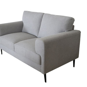 Light Gray 100% Linen And Black Standard Love Seat 61"