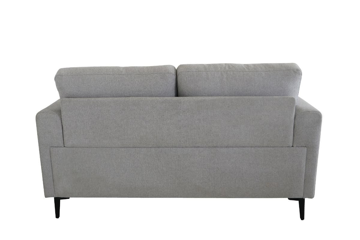 Light Gray 100% Linen And Black Standard Love Seat 61"