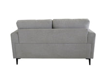 Light Gray 100% Linen And Black Standard Love Seat 61