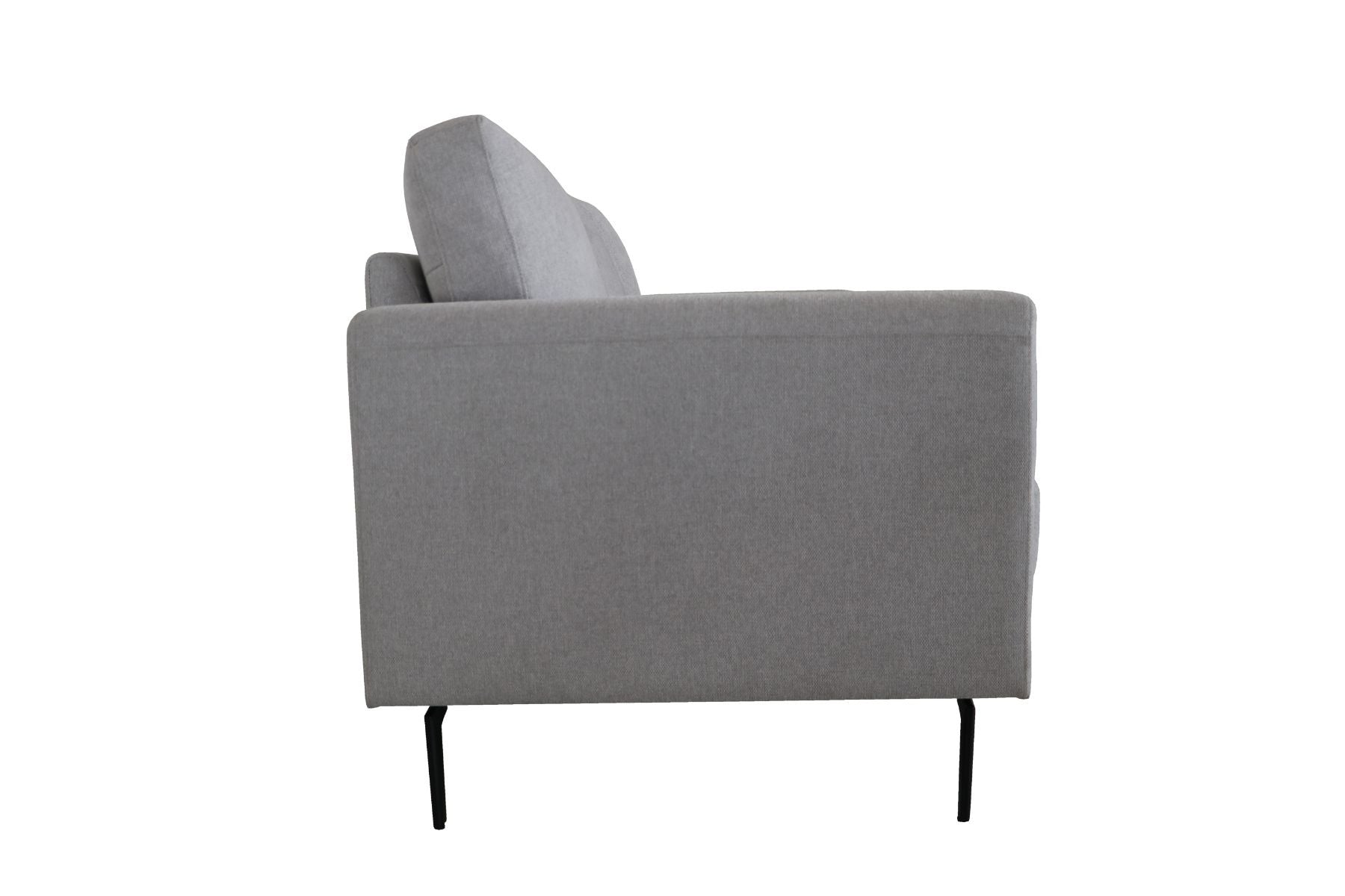 Light Gray 100% Linen And Black Standard Love Seat 61"