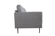 Light Gray 100% Linen And Black Standard Love Seat 61