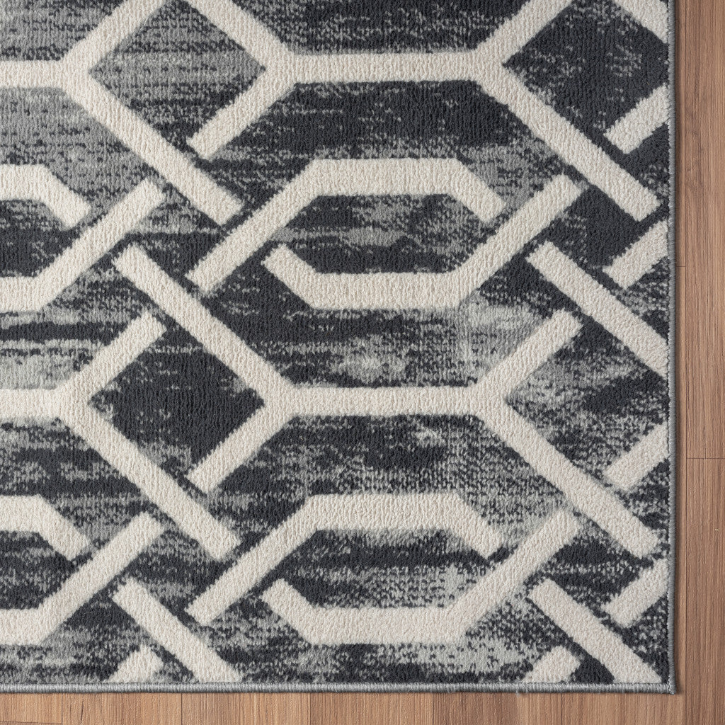 5' X 7' Gray Geometric Area Rug