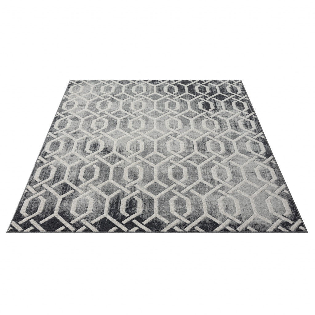 5' X 7' Gray Geometric Area Rug