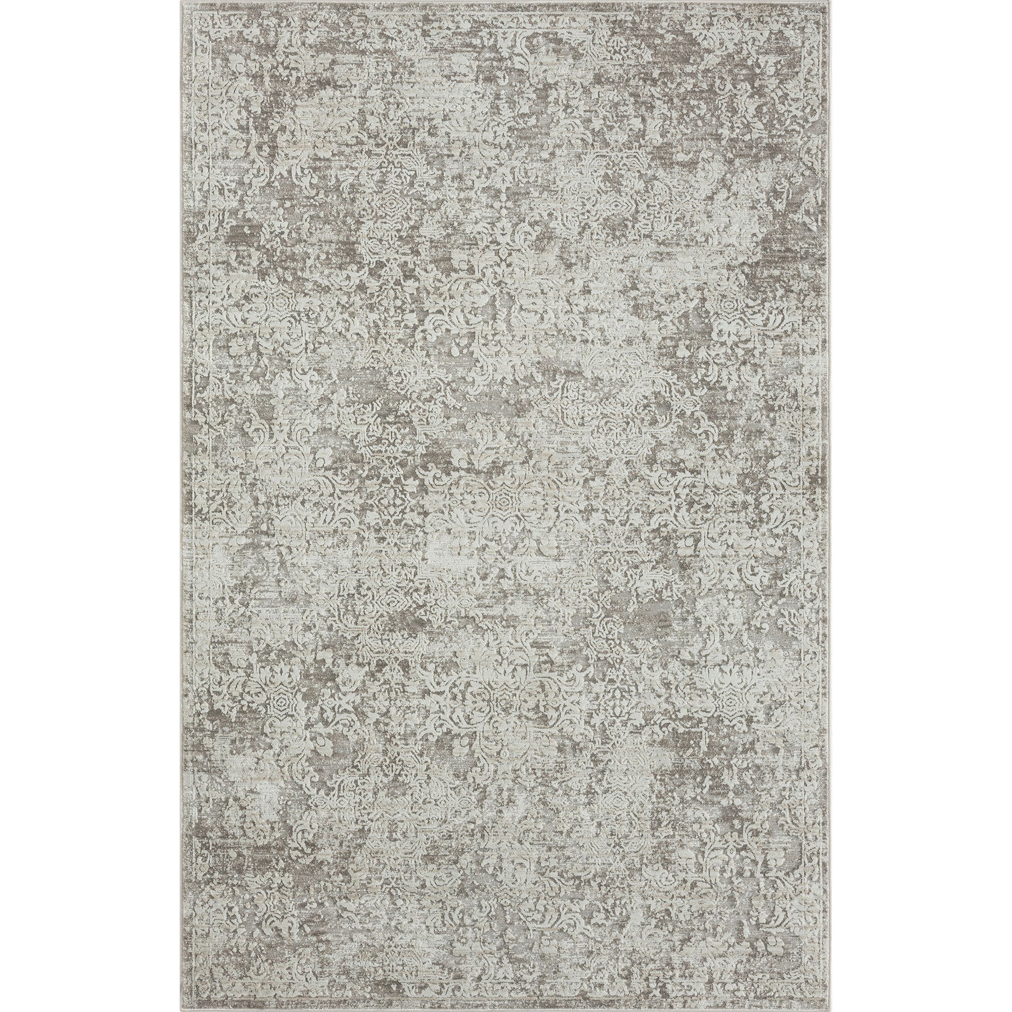 2' X 8' Gray Abstract Distressed Runner Rug
