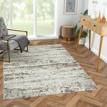4' X 6' Beige Abstract Distressed Area Rug