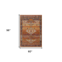 2' X 6' Brown Southwestern Runner Rug
