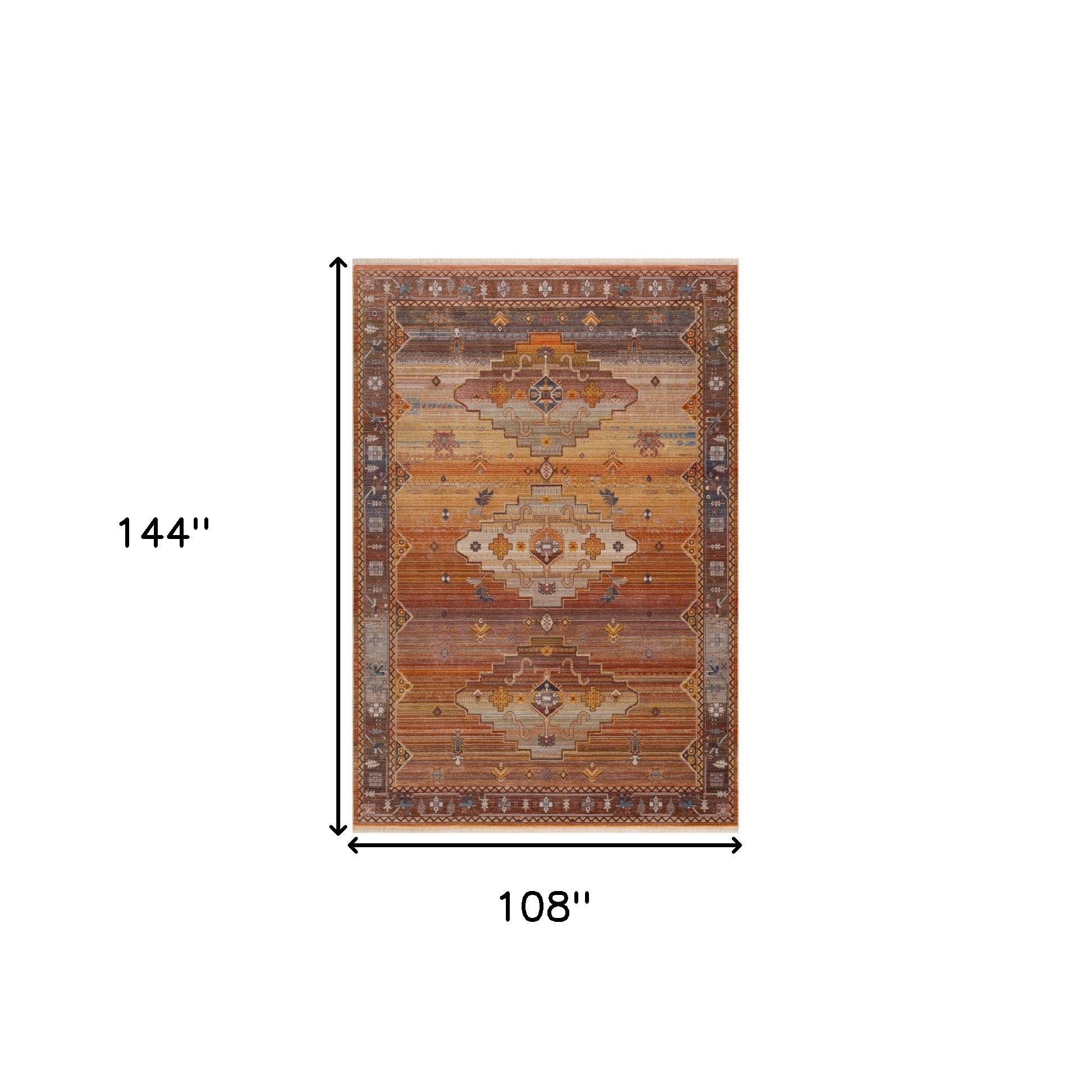 2' X 6' Brown Southwestern Runner Rug