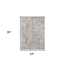 2' X 3' Gray Floral Area Rug