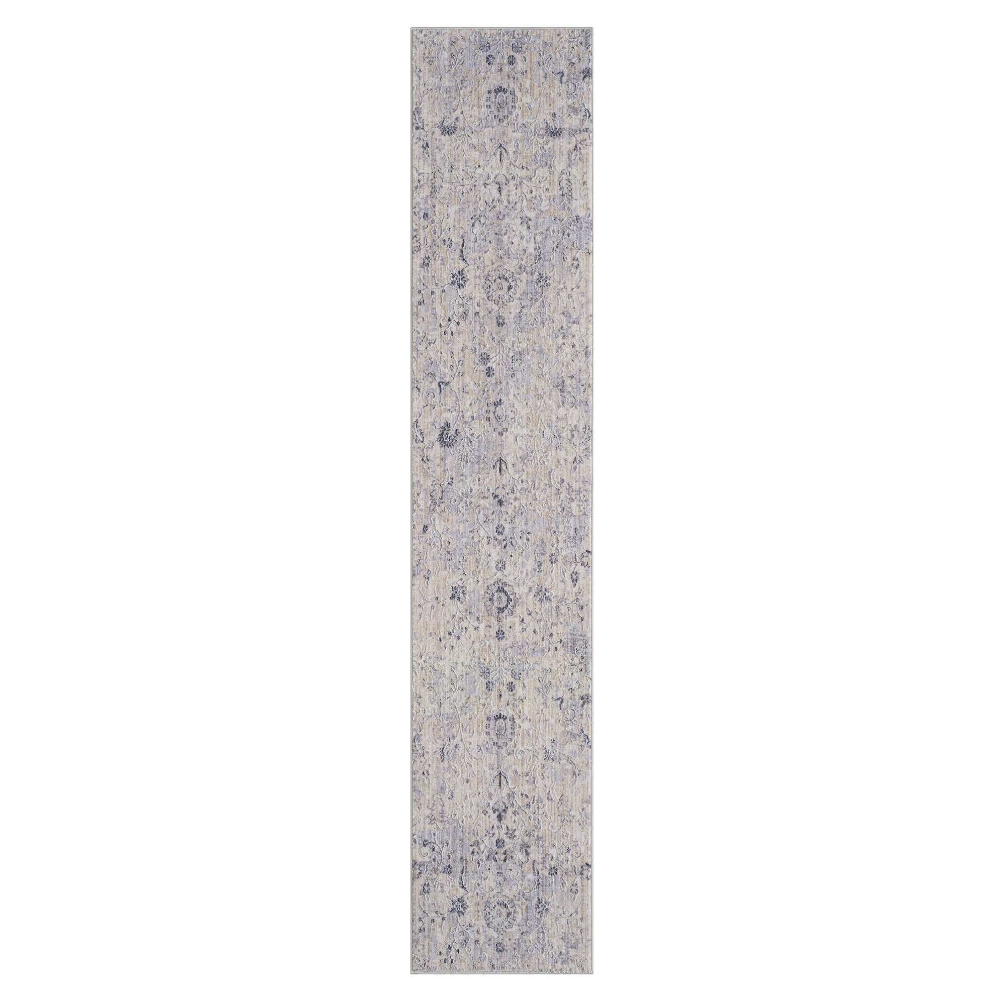 2' X 3' Gray Floral Area Rug