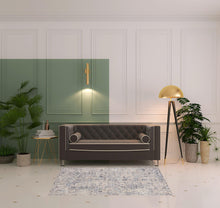 2' X 3' Gray Floral Area Rug