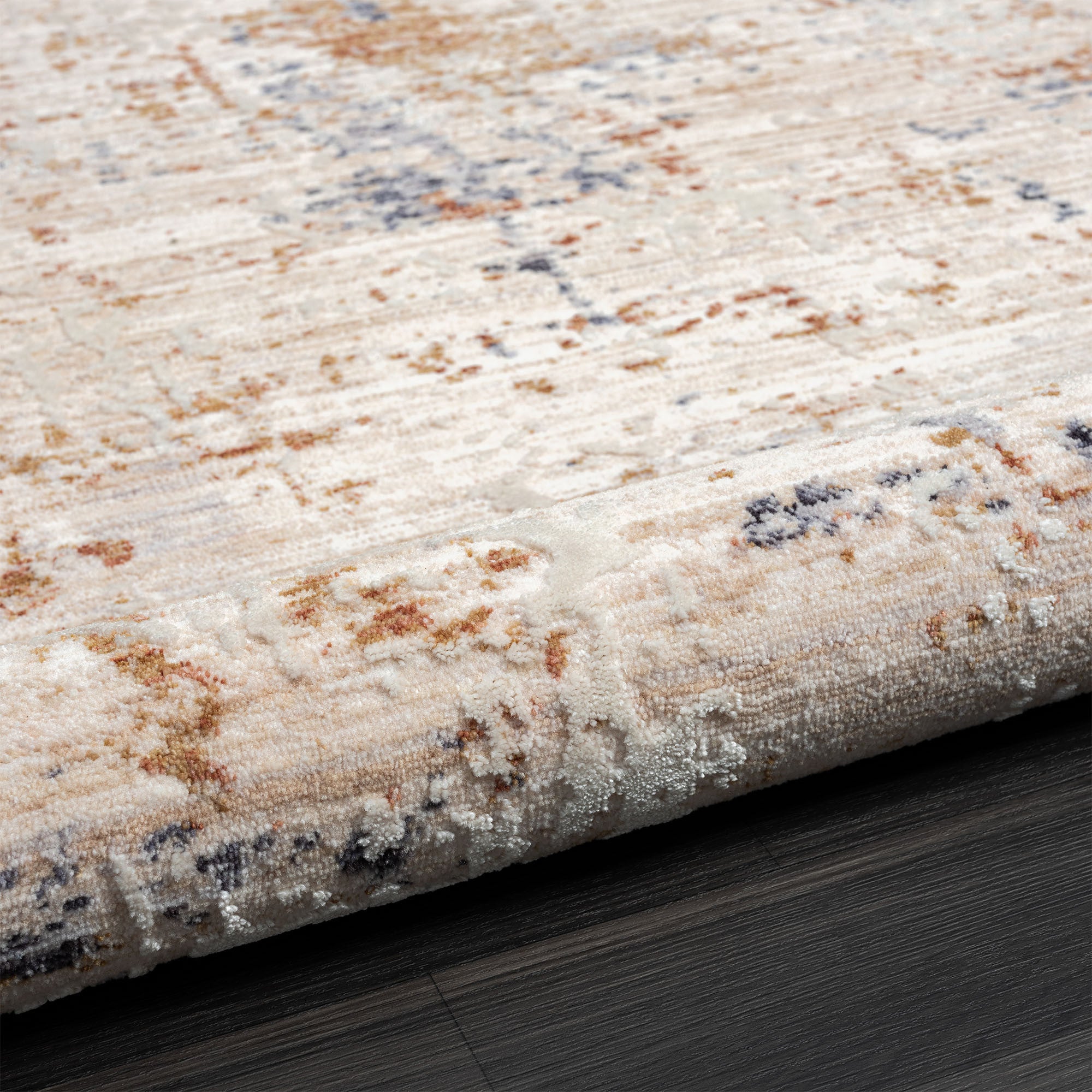 2' X 3' Ivory And Blue Abstract Area Rug