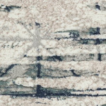 5' X 7' Blue Abstract Stain Resistant Area Rug