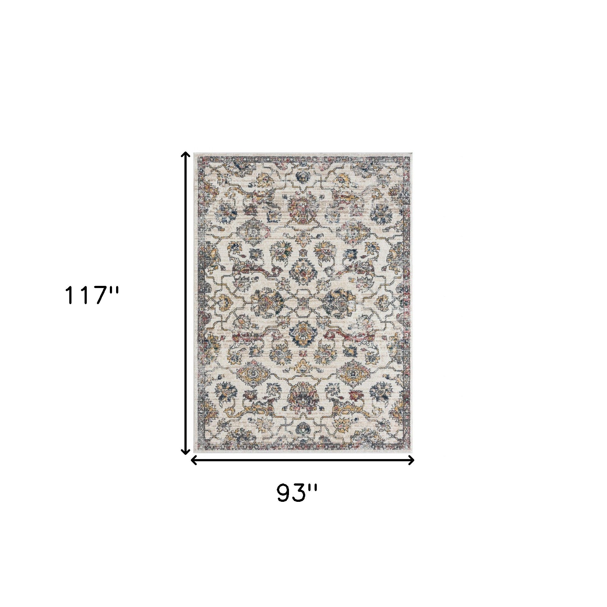 5' X 7' Gray Floral Area Rug