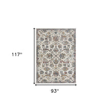 5' X 7' Gray Floral Area Rug