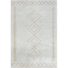 5' X 7' Cream Diamond Area Rug