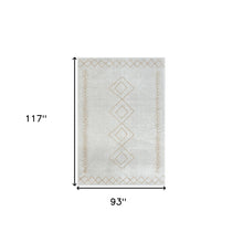 5' X 7' Cream Diamond Area Rug