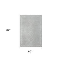 5' X 7' Cream Diamond Area Rug