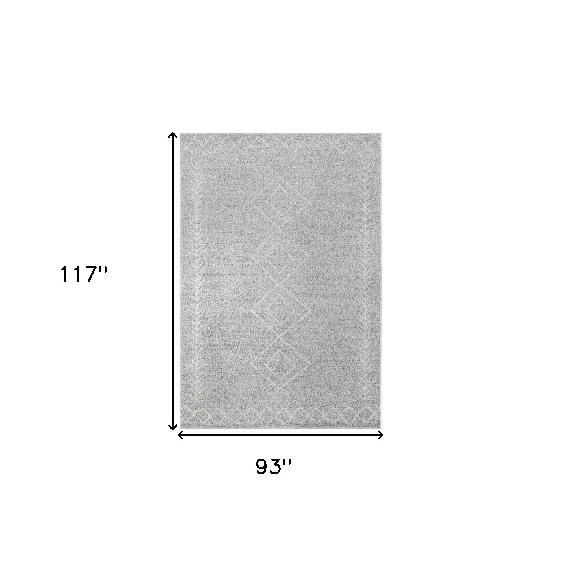 5' X 7' Cream Diamond Area Rug