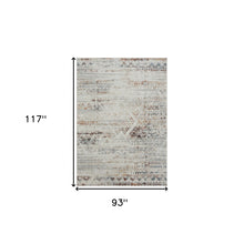 5' X 7' Ivory Tribal Distressed Washable Area Rug