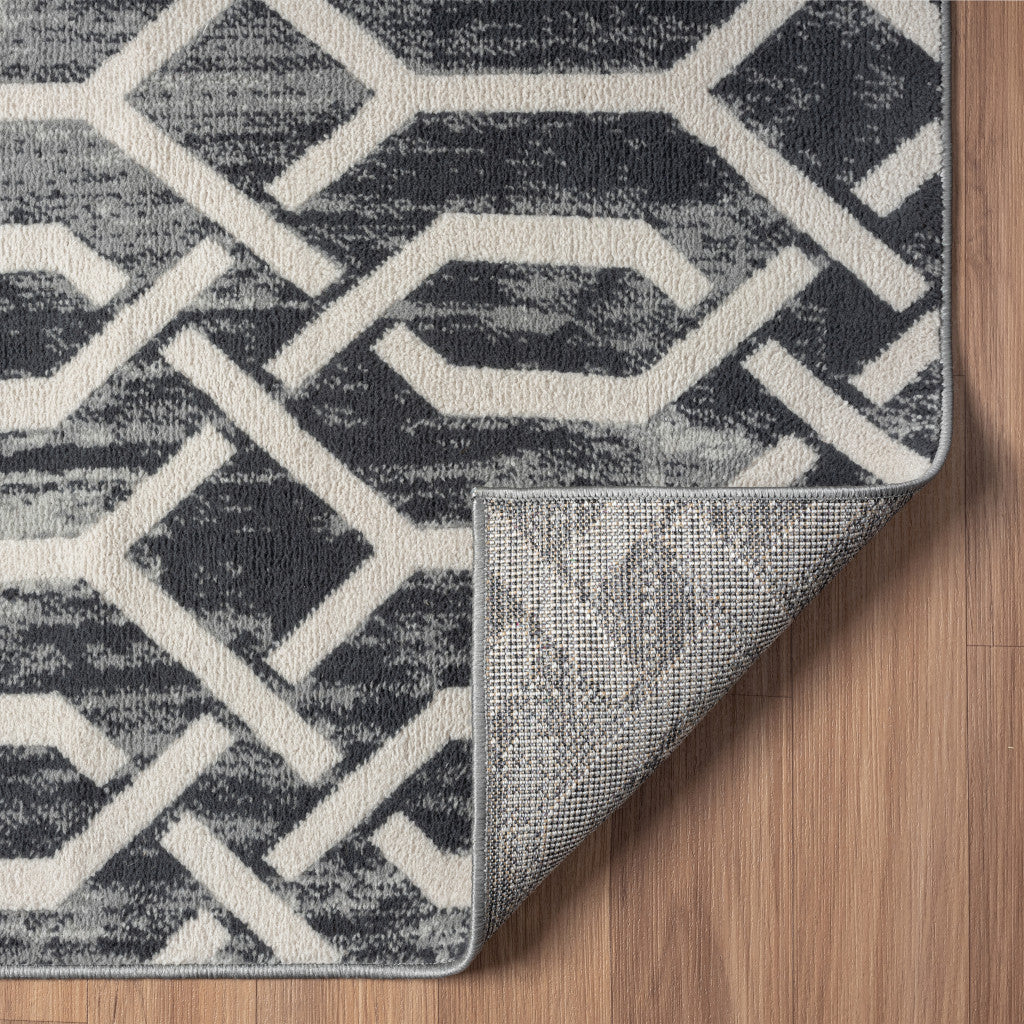 5' X 7' Gray Geometric Area Rug
