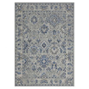 5' X 7' Blue Floral Area Rug