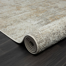 4' X 6' Gray Damask Distressed Area Rug