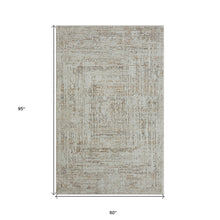 2' X 8' Beige Abstract Distressed Runner Rug