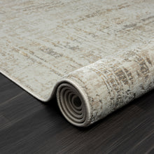 2' X 8' Beige Abstract Distressed Runner Rug