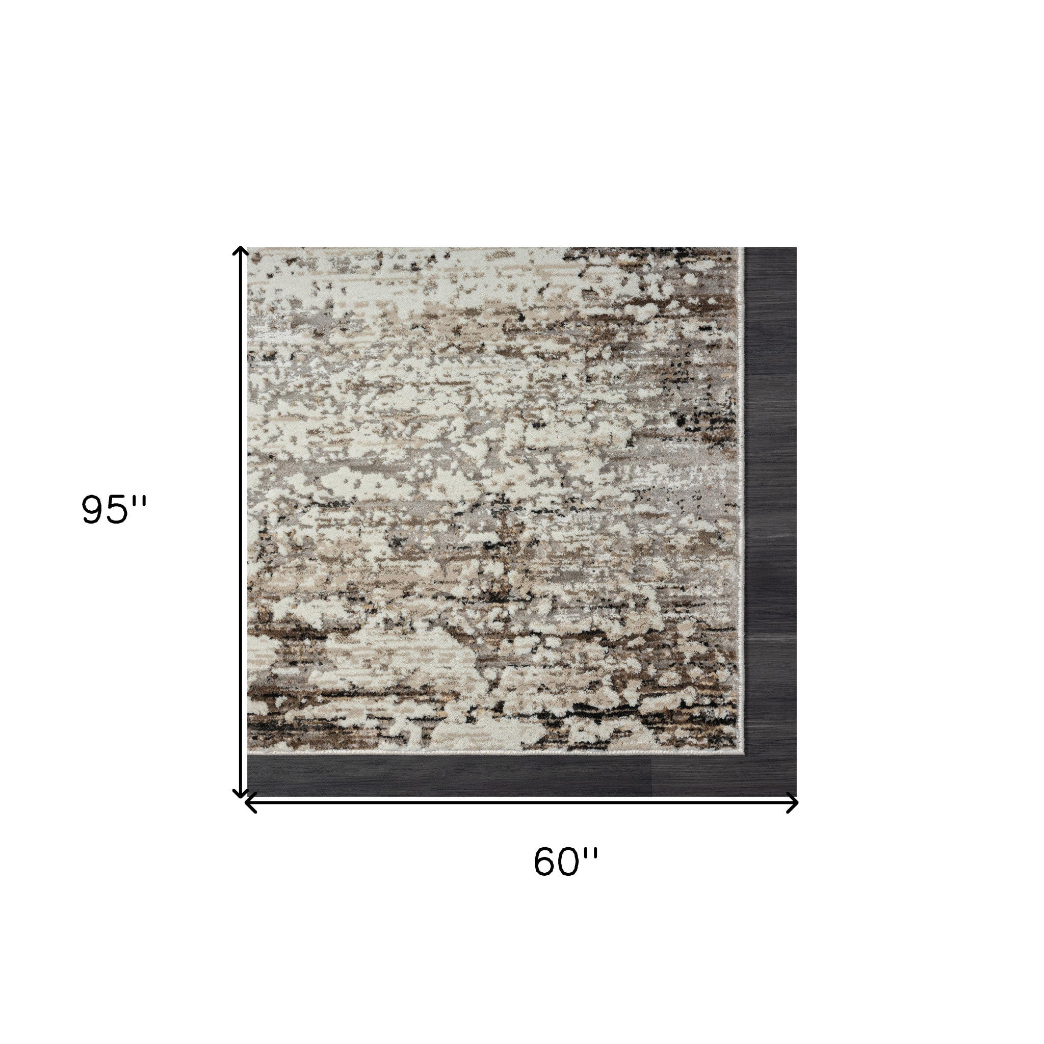 4' X 6' Beige Abstract Distressed Area Rug