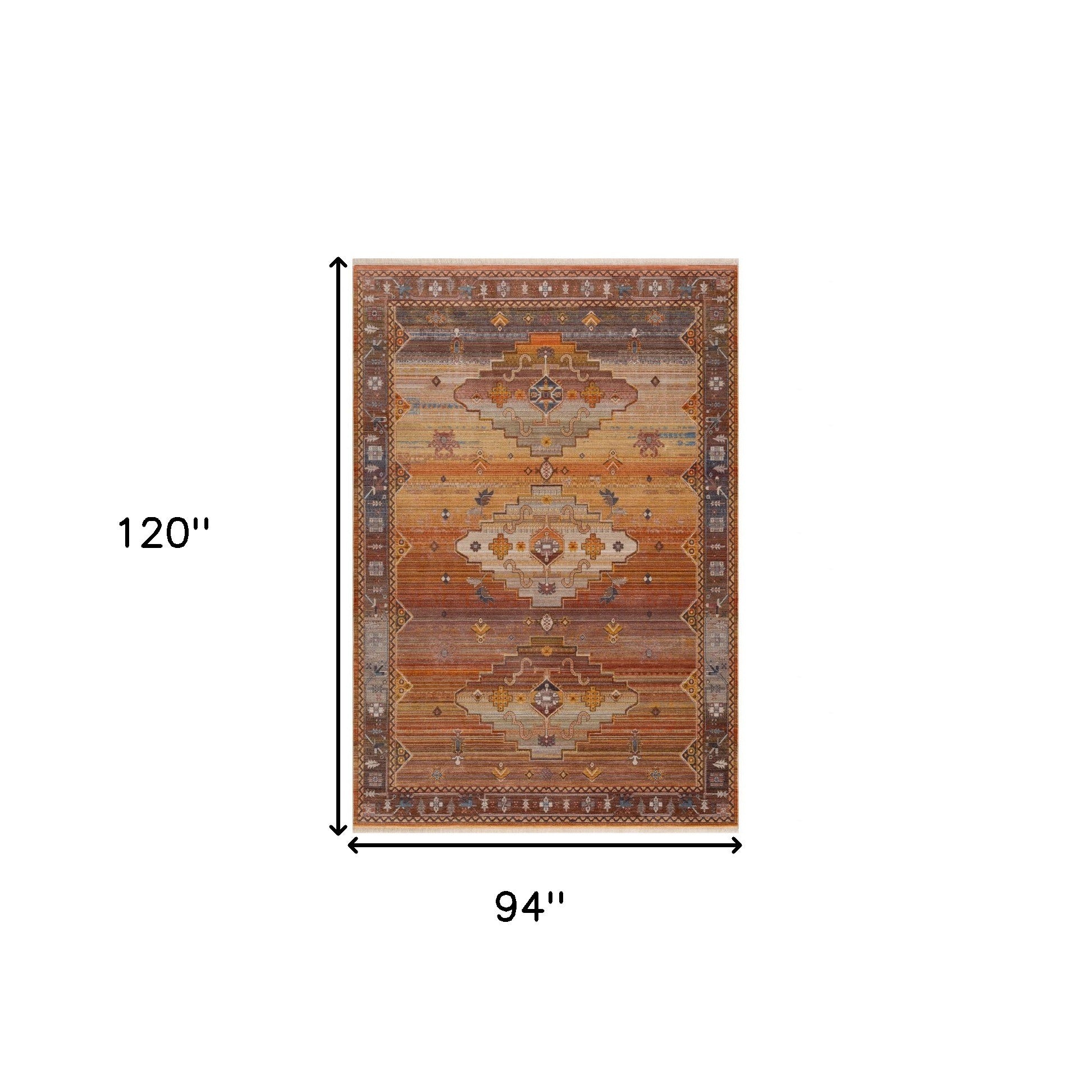 2' X 6' Brown Southwestern Runner Rug