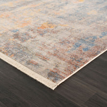2' X 6' Beige Abstract Distressed Runner Rug