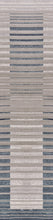 8' Ivory And Blue Abstract Runner Rug