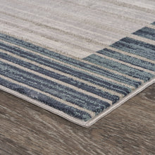 8' Ivory And Blue Abstract Runner Rug