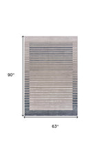 8' Ivory And Blue Abstract Runner Rug