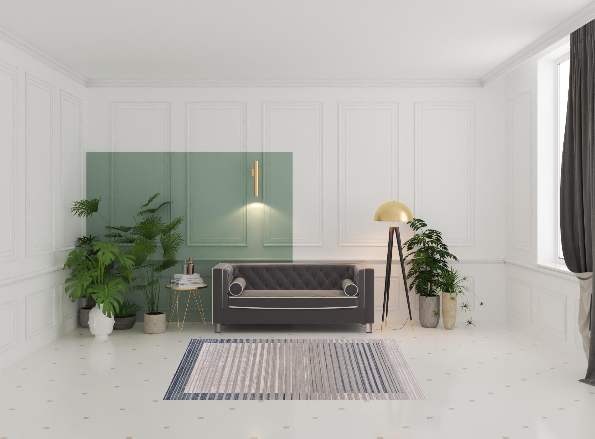 8' Ivory And Blue Abstract Runner Rug