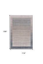 8' Ivory And Blue Abstract Runner Rug