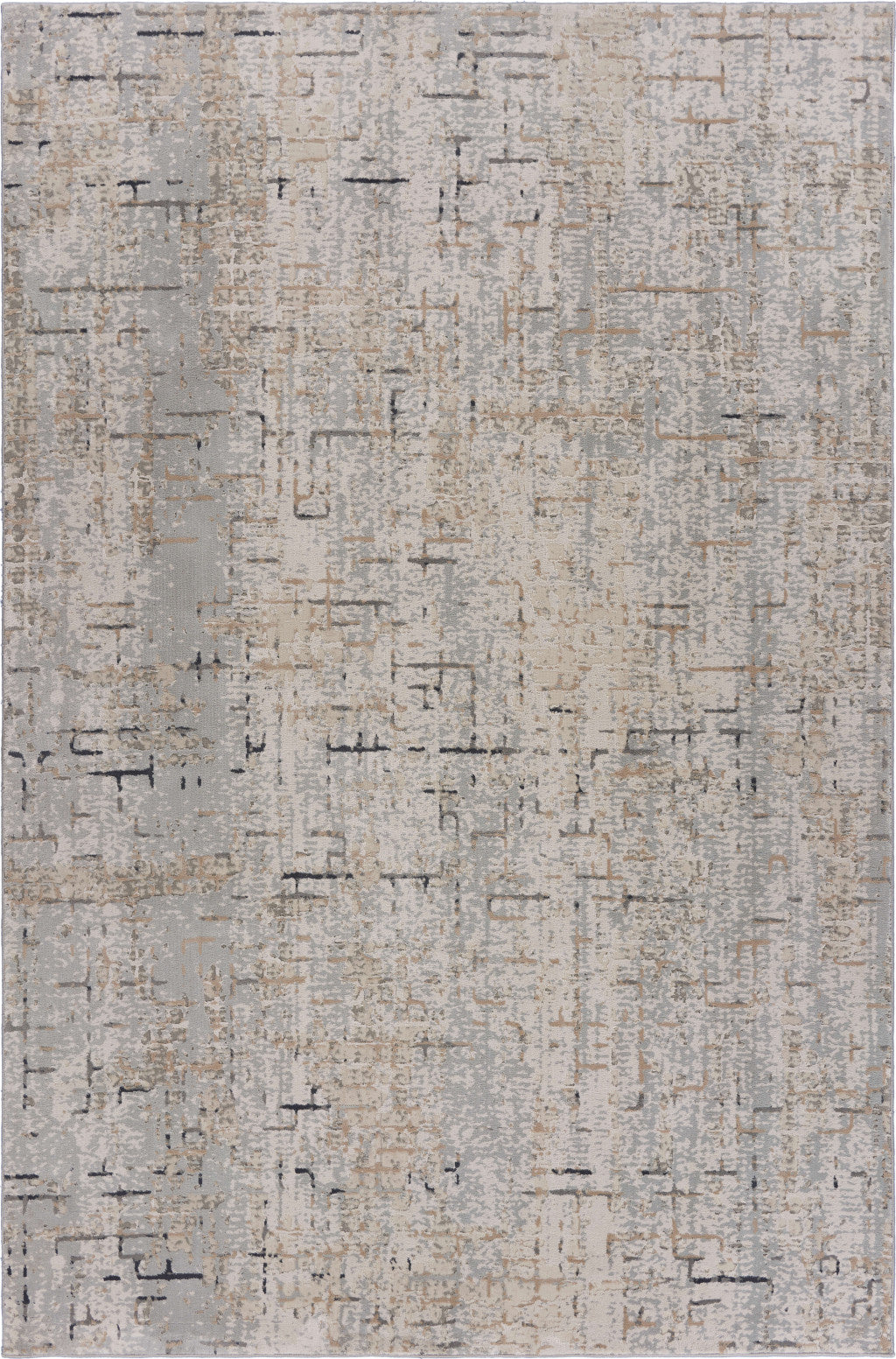 2' X 8' Cream Abstract Runner Rug