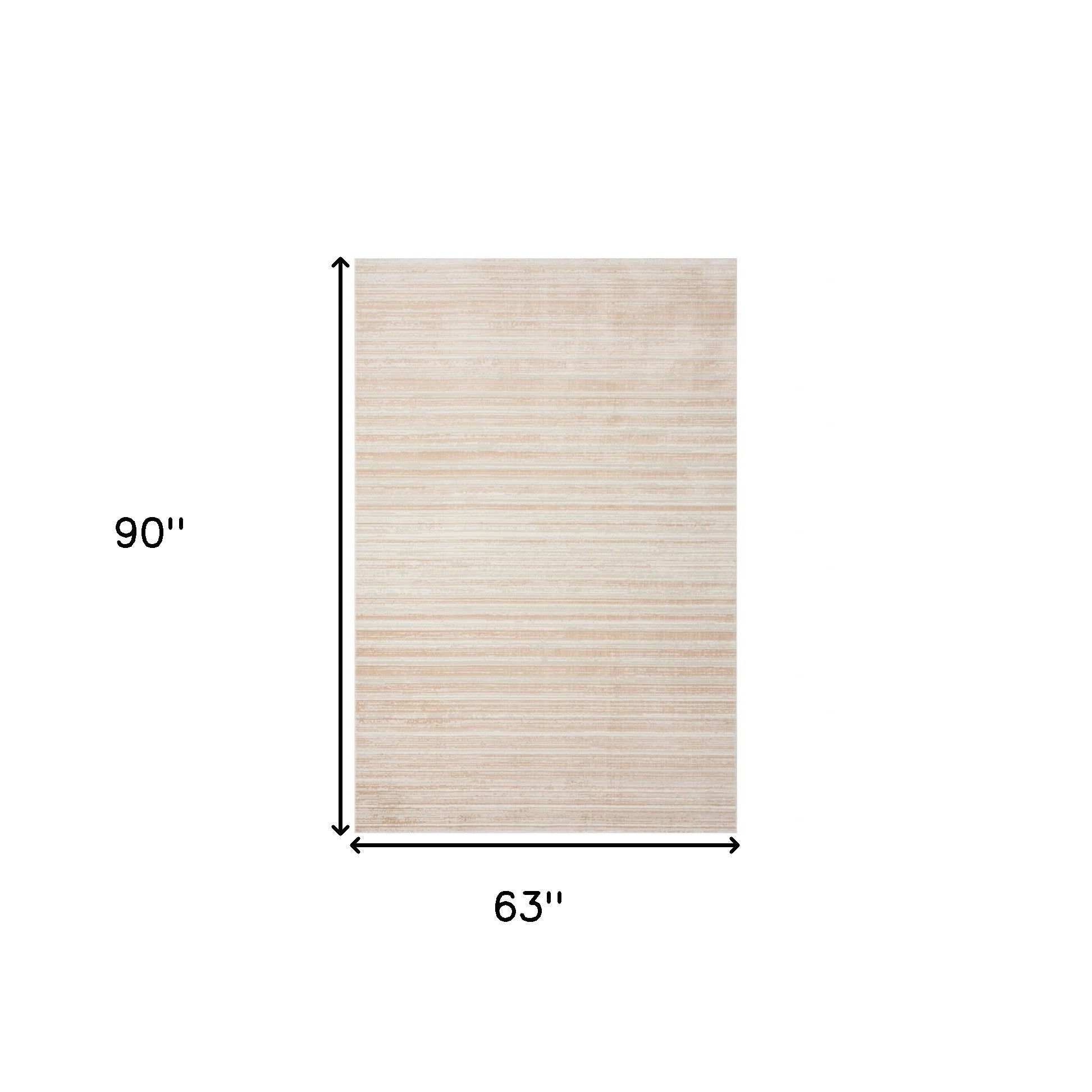 8' Beige Abstract Distressed Runner Rug