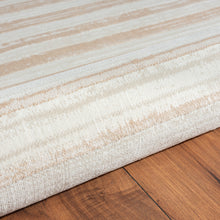 8' Beige Abstract Distressed Runner Rug