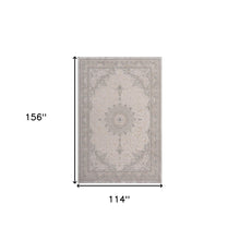5' X 8' Gray Medallion Area Rug