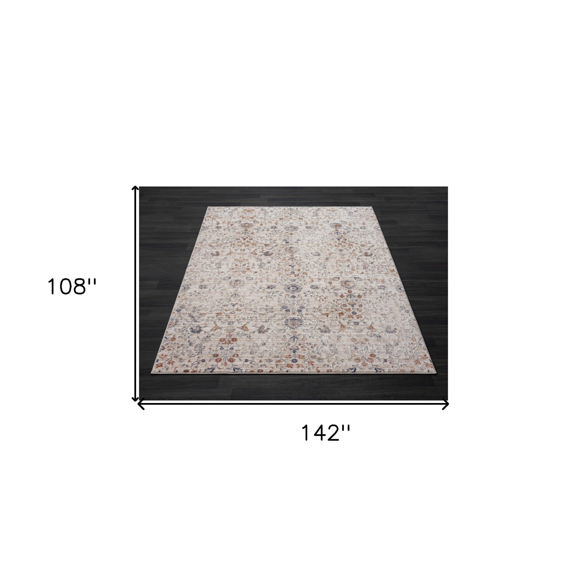 2' X 3' Red Floral Area Rug