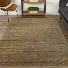 Green Abstract Hand Woven Non Skid Area Rug - 5' x 8'