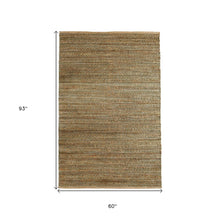 Green Abstract Hand Woven Non Skid Area Rug - 5' x 8'