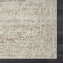 2' X 8' Beige Abstract Distressed Runner Rug